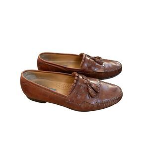 Johnston & Murphy Men's Tassel Loafers Brown Leather Size 13